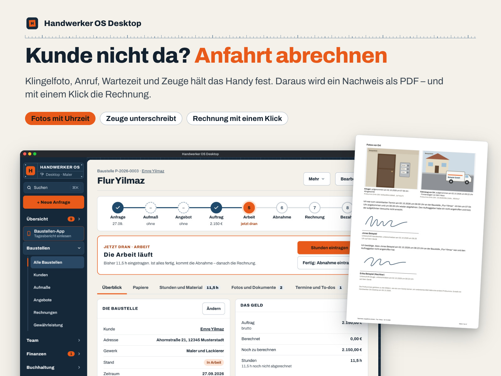 Kunde nicht da? Anfahrt abrechnen