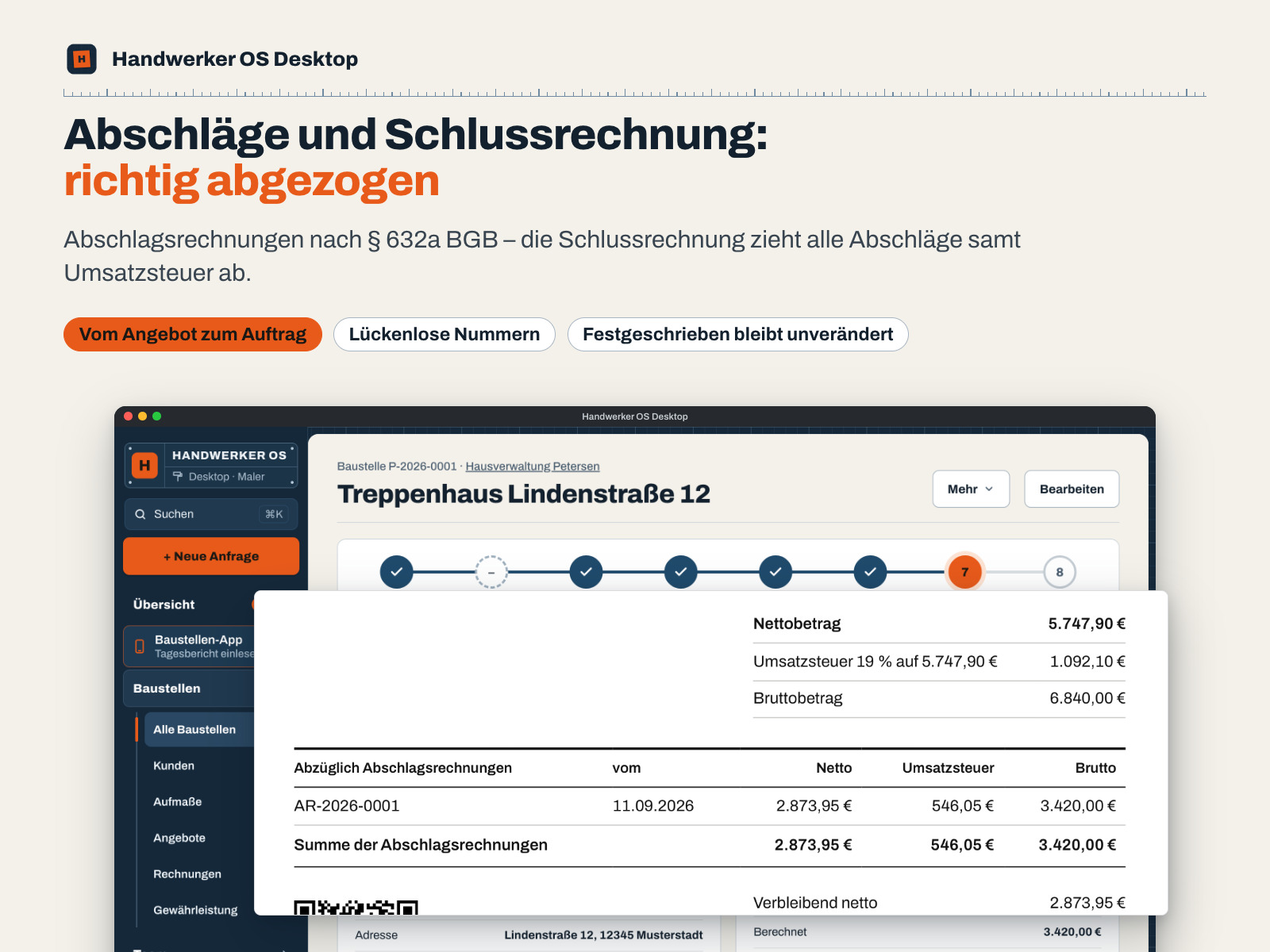 Abschläge und Schlussrechnung: richtig abgezogen